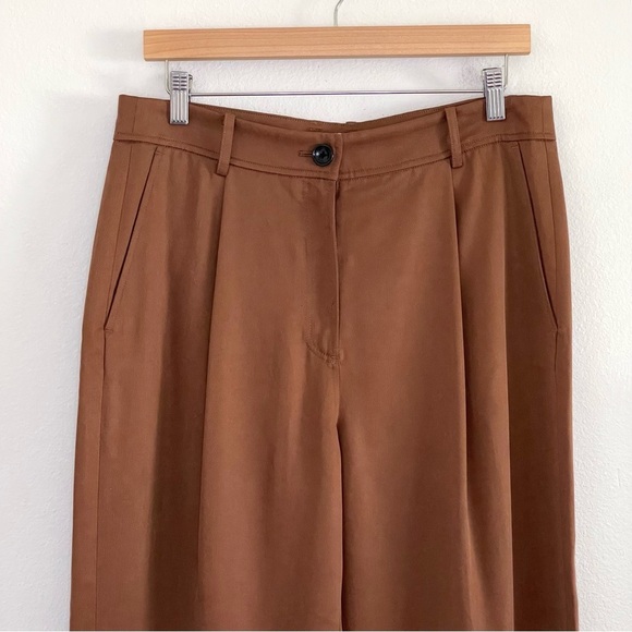 The Reset Eco Slouchy Trouser Pleat Front Tencel Lyocell Pant Cedar Brown Medium - Picture 5 of 11
